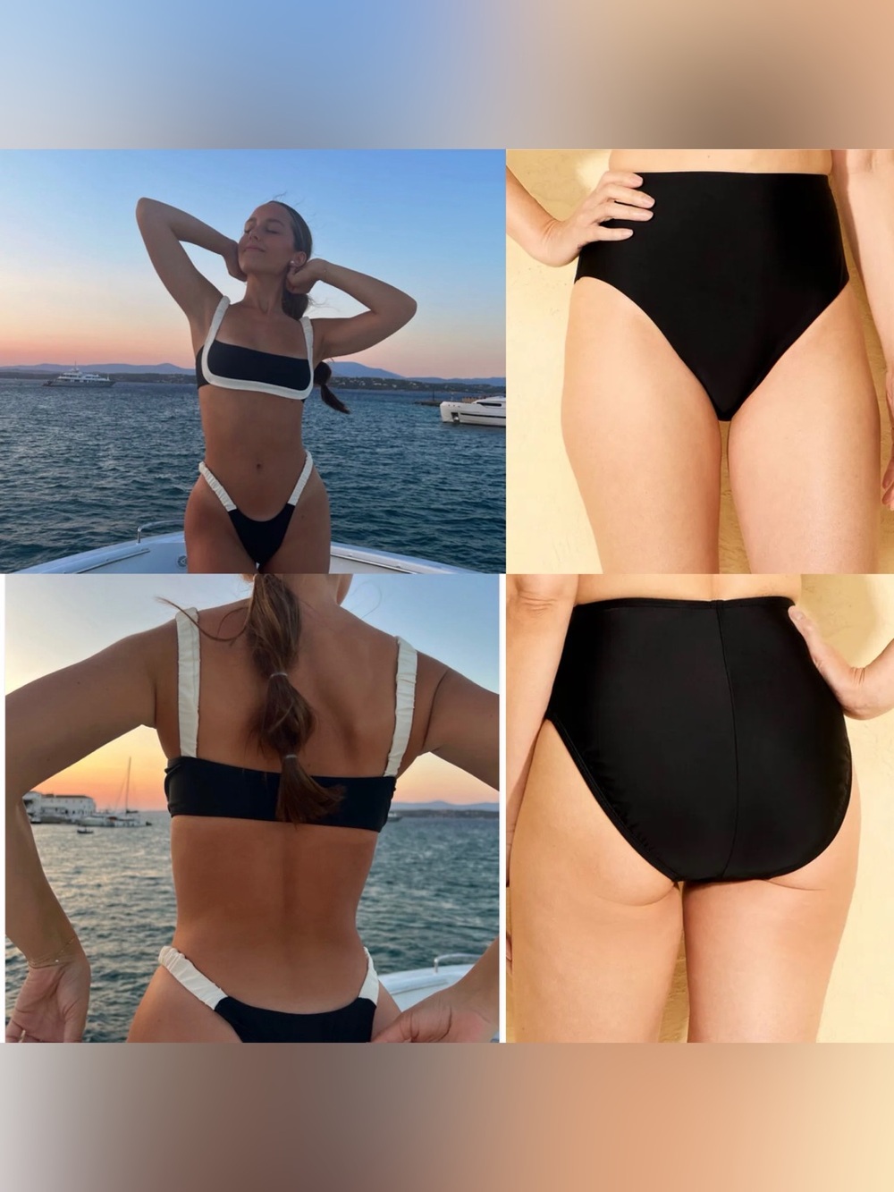 Strawberry Milk Mob Black & White Contrast Bikini and Shade and Shore Bottoms